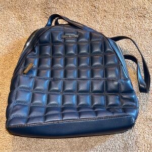 Michael Kors Quilted Navy Leather Backpack with Gold Hardware